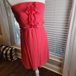 BEAUTIFUL Coral Color Strapless Dress Size Large